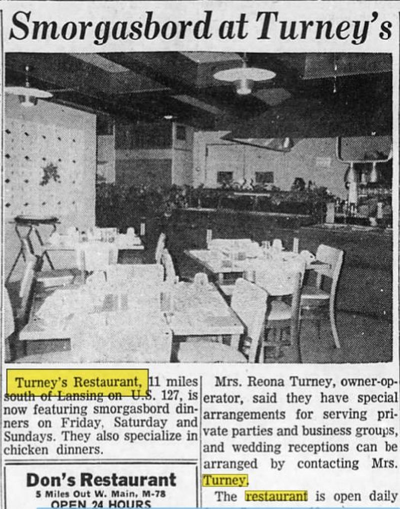 Mason Manor Motel (Turneys Dining Room) - Feb 1964 Article